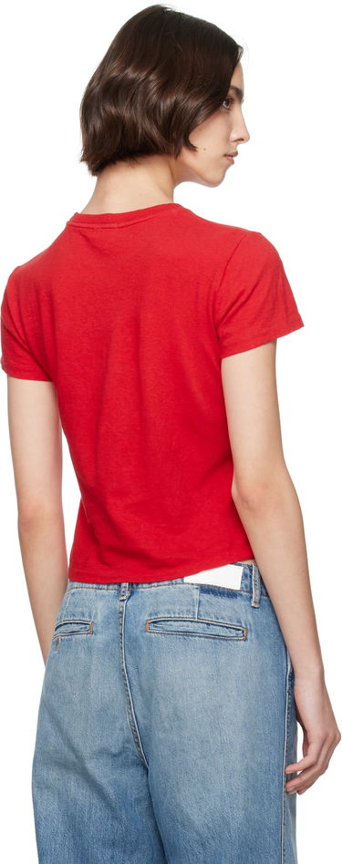 Съкратен топ RE/DONE Re/Done Classic 'Dan Tana's' Cropped T-Shirt Червено | 024-02WCGT336, 2