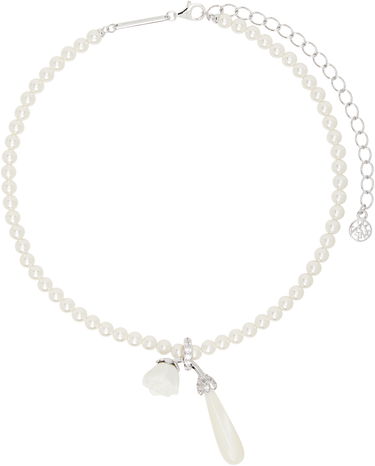 Колие SHUSHU/TONG SHUSHU/TONG YVMIN Edition Faux-Pearl Rose Necklace Бяло | 25303WHT00NN, 0