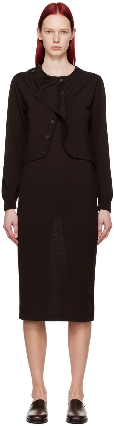 Pокля LEMAIRE LEMAIRE Layered Midi Dress Кафяво | DR1060 LK087, 0