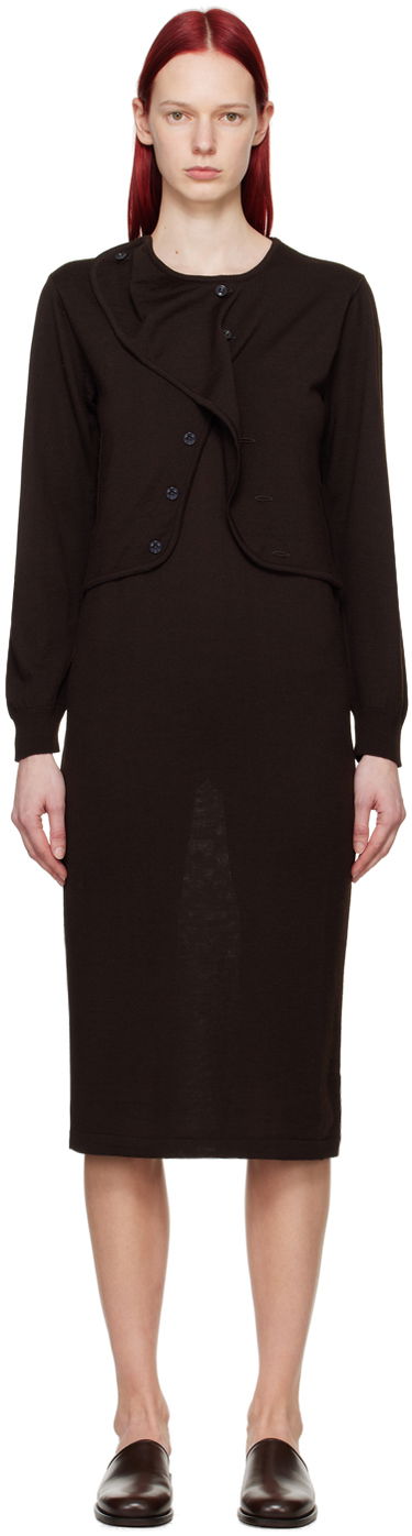 Pокля LEMAIRE LEMAIRE Layered Midi Dress Кафяво | DR1060 LK087, 0