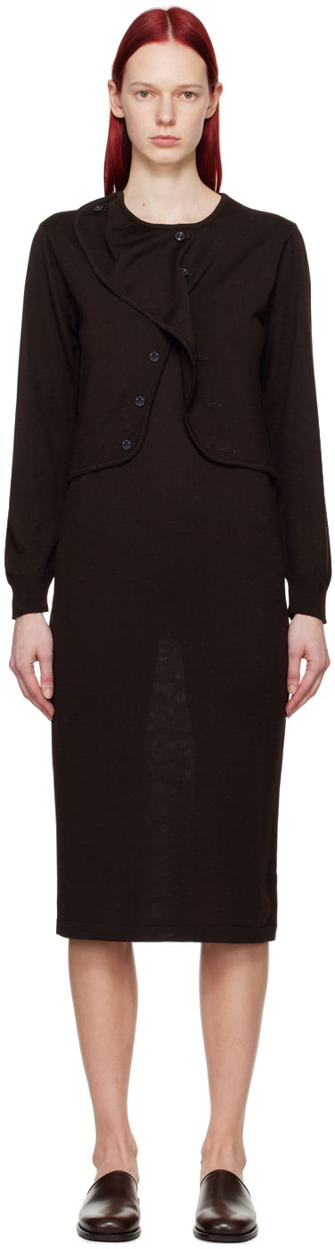 Pокля LEMAIRE LEMAIRE Layered Midi Dress Кафяво | DR1060 LK087