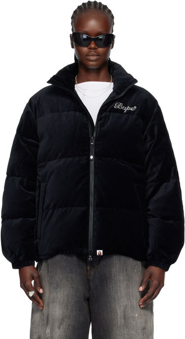 Пухо яке BAPE 'BAPE' Logo Velvet Down Jacket Черно | 001DNK802003L, 0