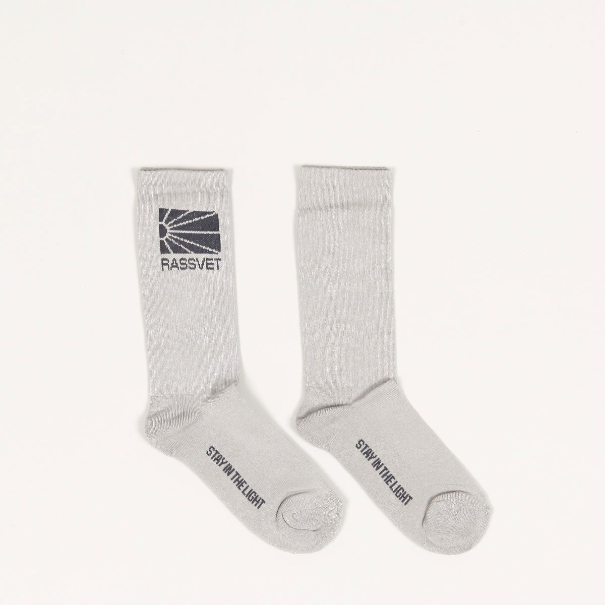 Чорапи PACCBET Rassvet Logo Knit Socks Сиво | Rassvet-logo-knit-socks-grey, 0