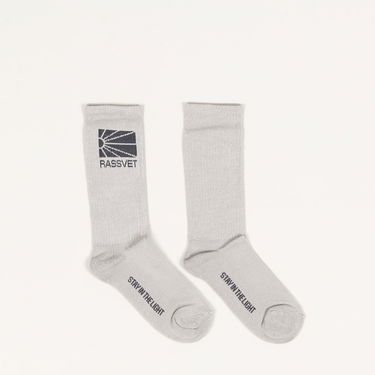Чорапи PACCBET Rassvet Logo Knit Socks Сиво | Rassvet-logo-knit-socks-grey, 0