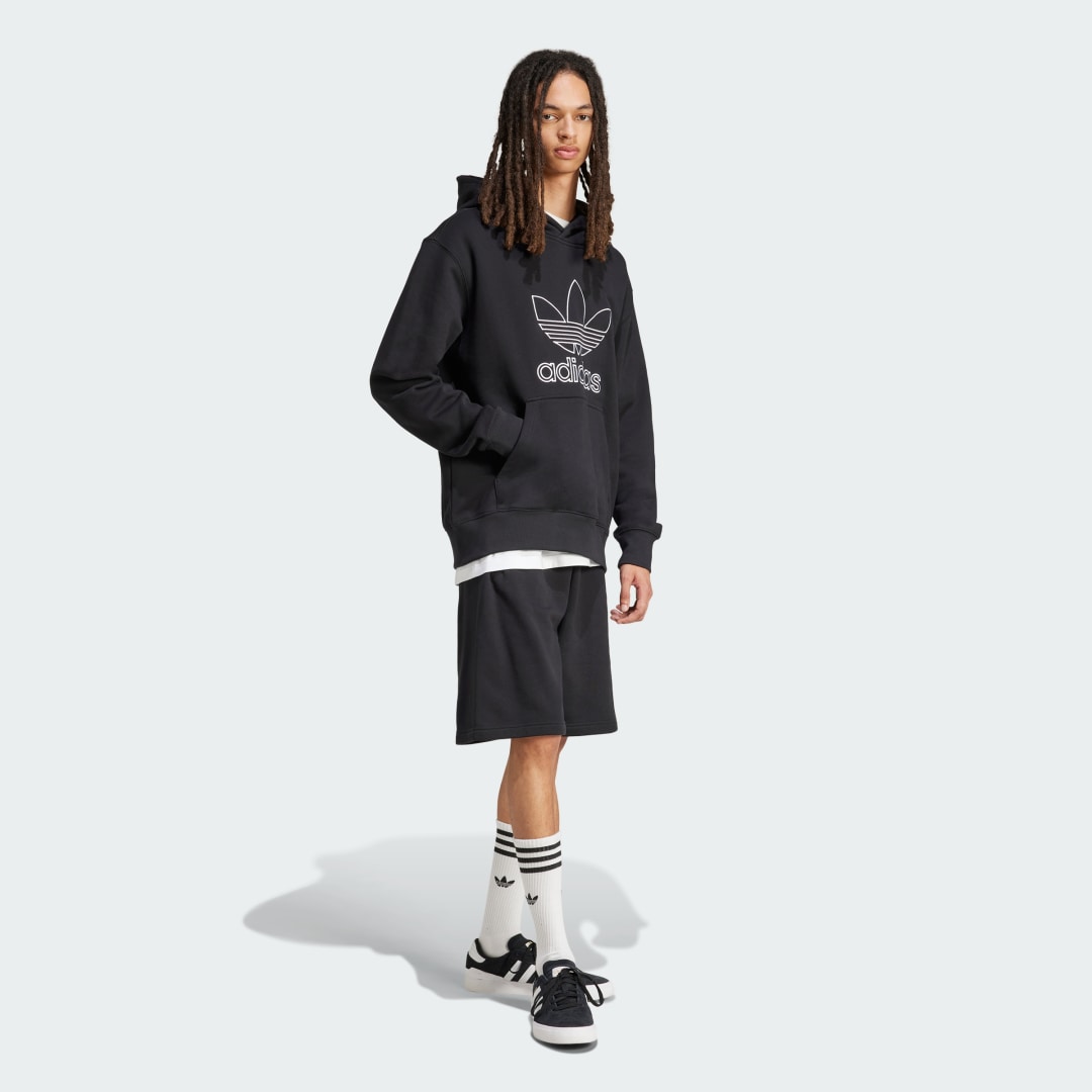 Суитчър adidas Performance Outline Trefoil Hoodie Черно | JP1079, 1