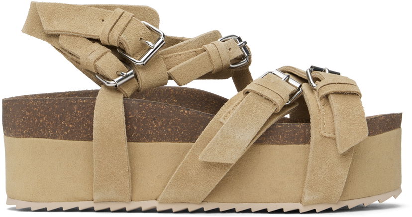 Грижа за обувките R13 R13 Platform Suede Sandals Бежово | R13WS075-S212A