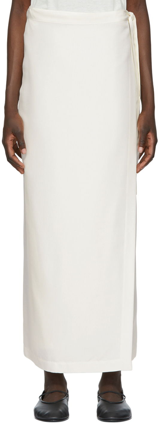 Пола The Row Women's Olina Maxi Wrap Skirt Бяло | 6458-W2240