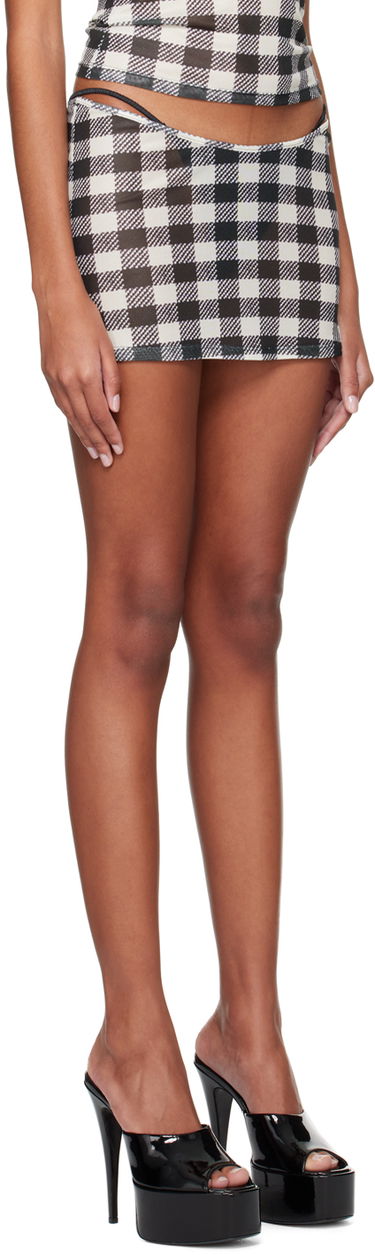 Пола Miaou Miaou Elektra Gingham Print Miniskirt Многоцветен | 4014PM2TAT, 1