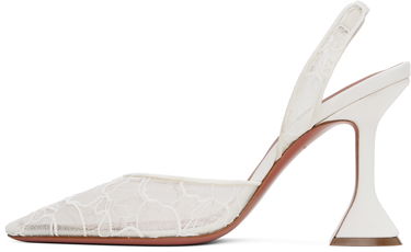 Кецове и обувки Amina Muaddi Amina Muaddi Holli Lace Slingback Heels Бяло | HOLLI LACE SLING LACE, 2