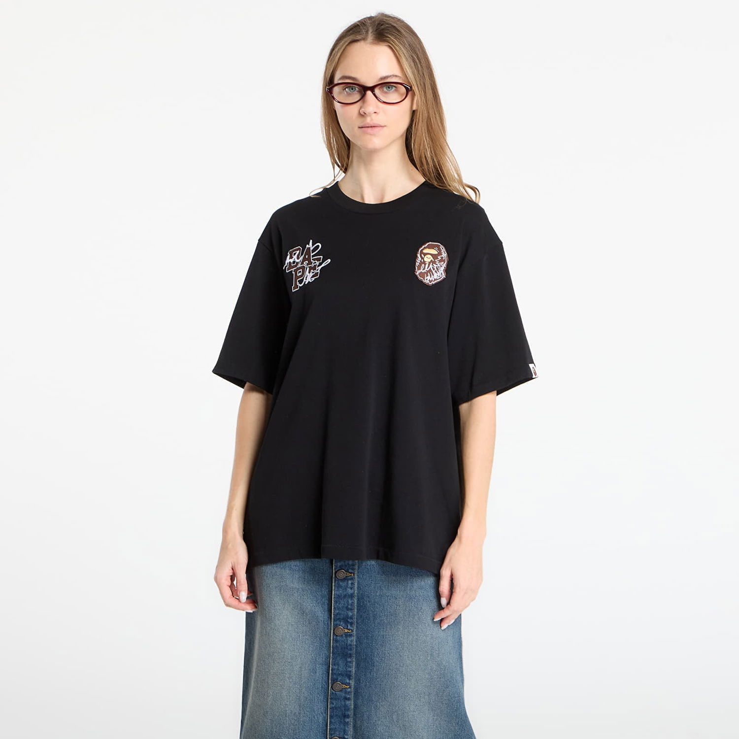 Тениска BAPE BAPE® x FOOTSHOP - Scribble Logo Tee UNISEX Black Черно | 001TEL721323MBLK, 1
