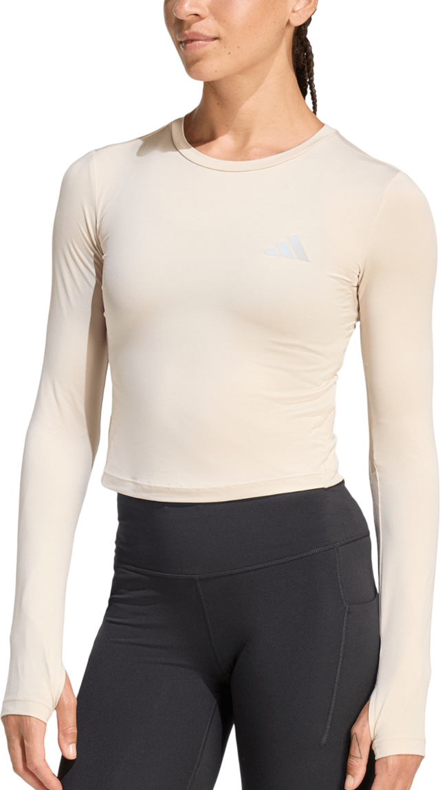 Essentials Fitted Long-Sleeve Cropped Top with Thumbholes