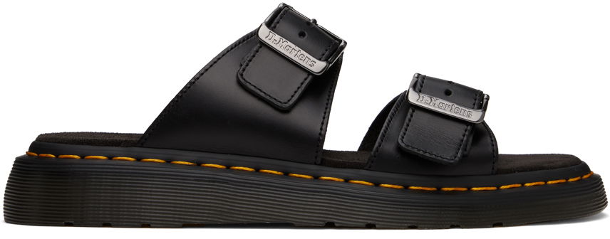 Кецове и обувки Dr. Martens Black Josef Leather Buckle Slide Sandals Черно | 31570001, 0