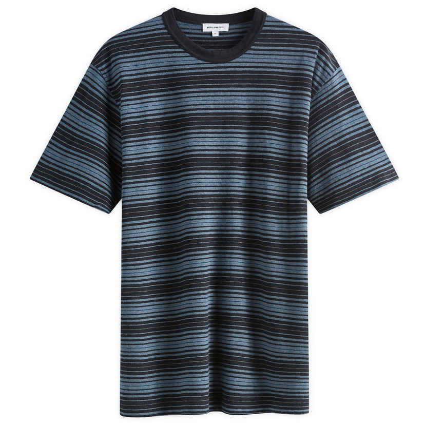 Тениска NORSE PROJECTS Johannes Spaced Stripe Тъмно синьо | N01-0654-7156