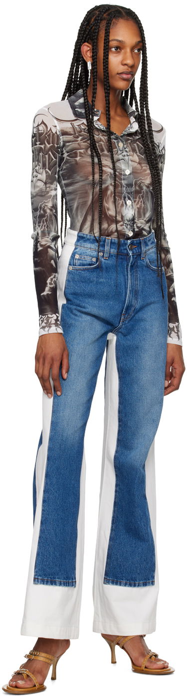 Риза Jean Paul Gaultier Jean Paul Gaultier 'The Diablo' Print Mesh Shirt Бяло | 24/25-U-CH015-T546-0100, 4