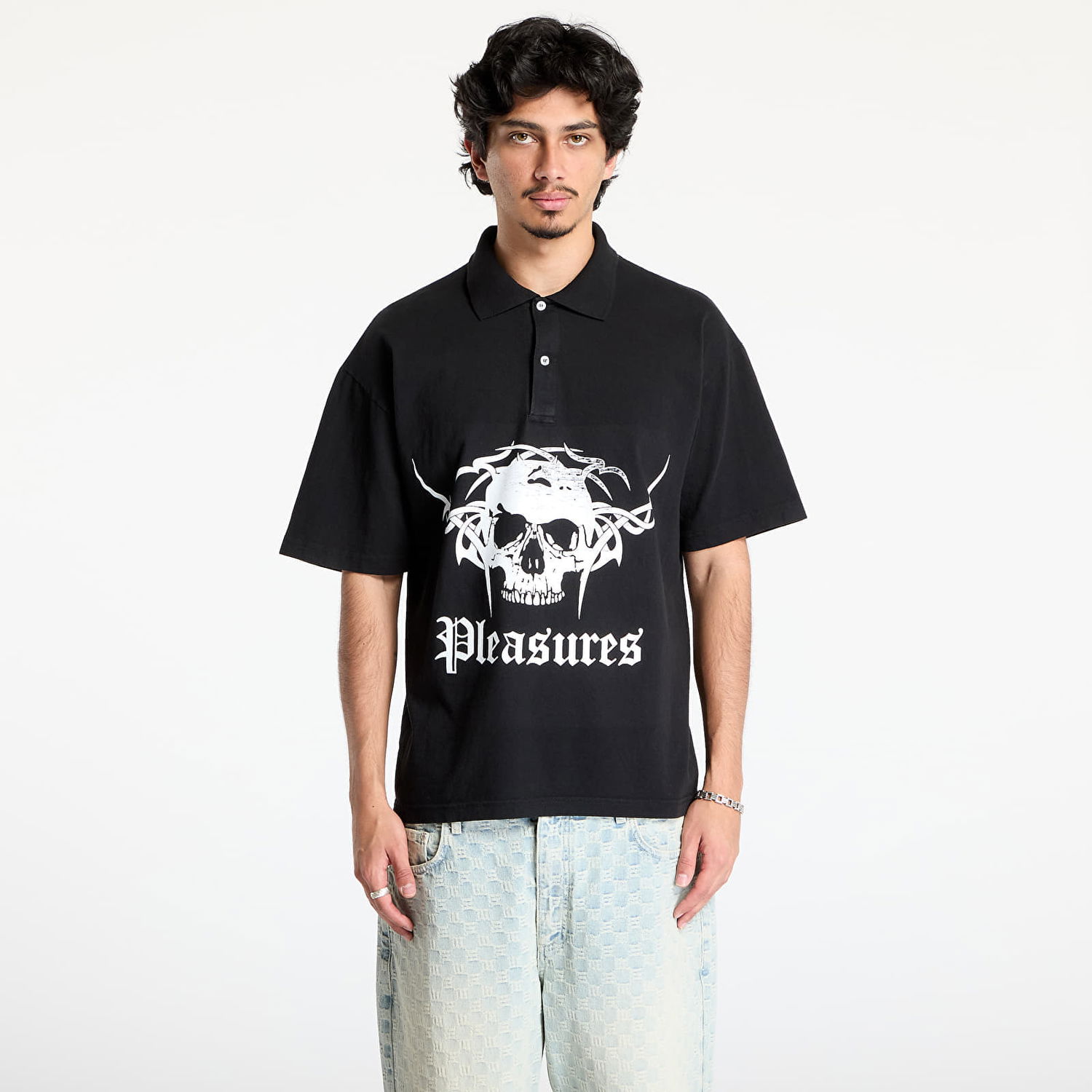 Поло тениска Pleasures Pleasures Tradition Polo Shirt Черно | P25SU048 BLACK, 0