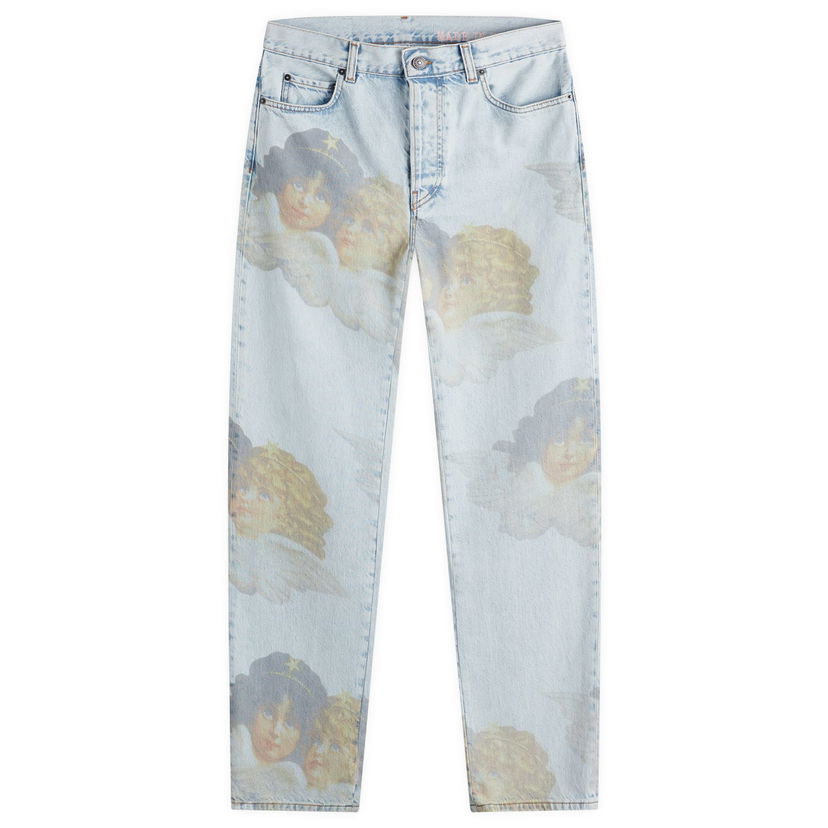 Дънки Fiorucci Straight Fit Angel Print Jeans 24" Синьо | W01FPDJE075DN03DN07