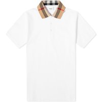 Поло тениска Burberry Check Collar Polo Бяло | 8071621A1464, 1