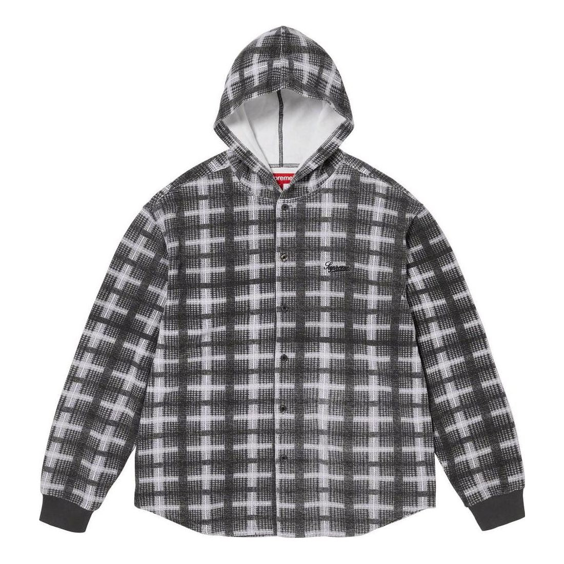 Риза Supreme Plaid Knit Hooded Shirt Jacket Черно | SUP-FW23-224, 0