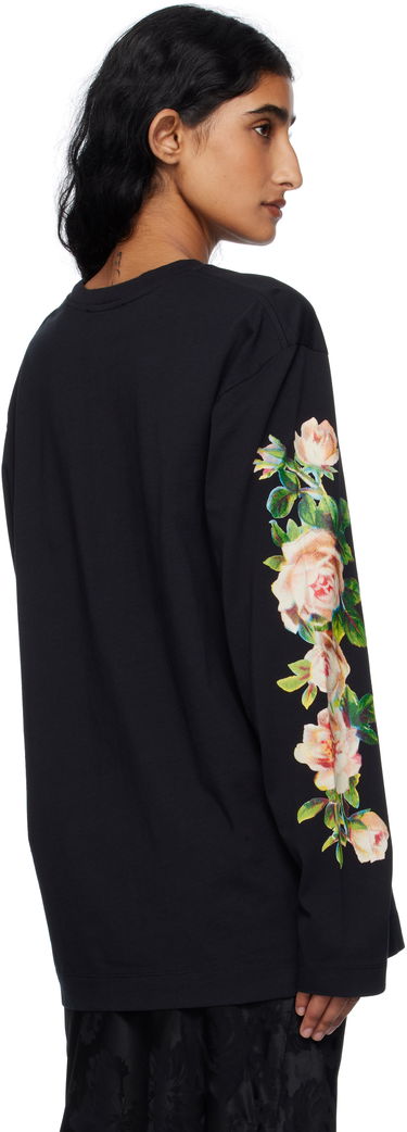 Тениска Simone Rocha Simone Rocha Rose Bouquet Long Sleeve T-shirt Черно | 5194P52-W 0569, 2