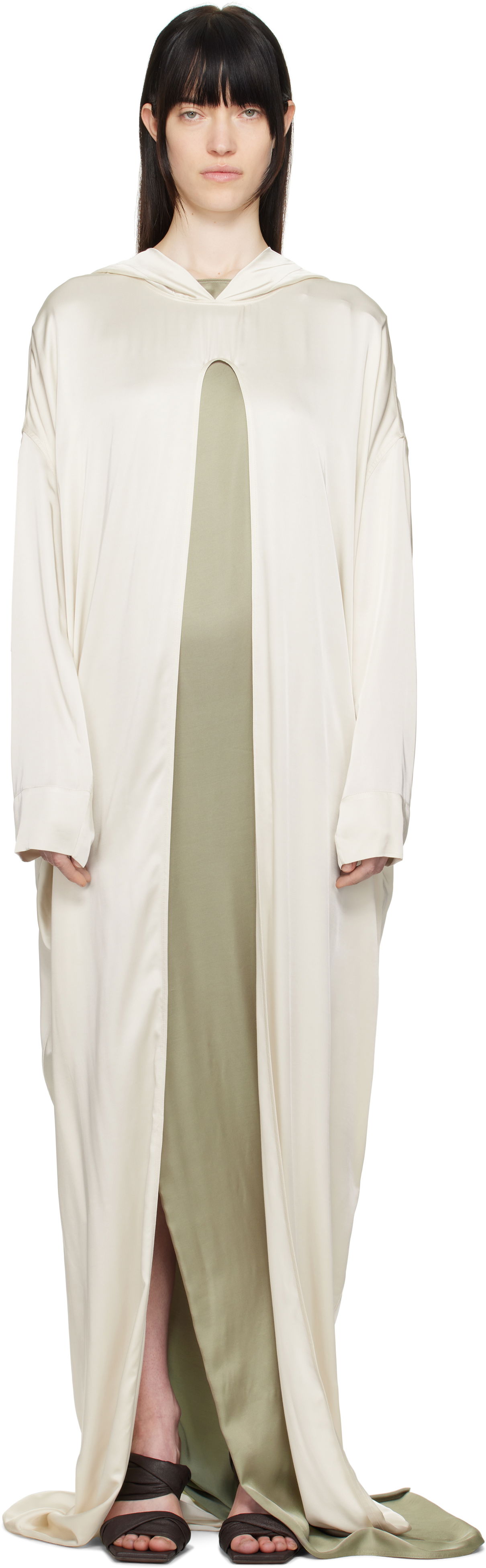 Pокля Rick Owens Rick Owens Hollywood Peter Cloak Maxi Dress Бежово | RP01E7901 SCH, 0