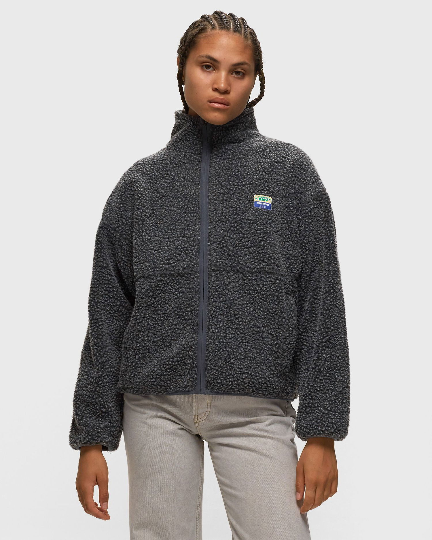 Суитчър American Vintage American Vintage Hoktown Fleece Jacket Сиво | HOK16CH23-ANTHRACITE-CHINE, 1
