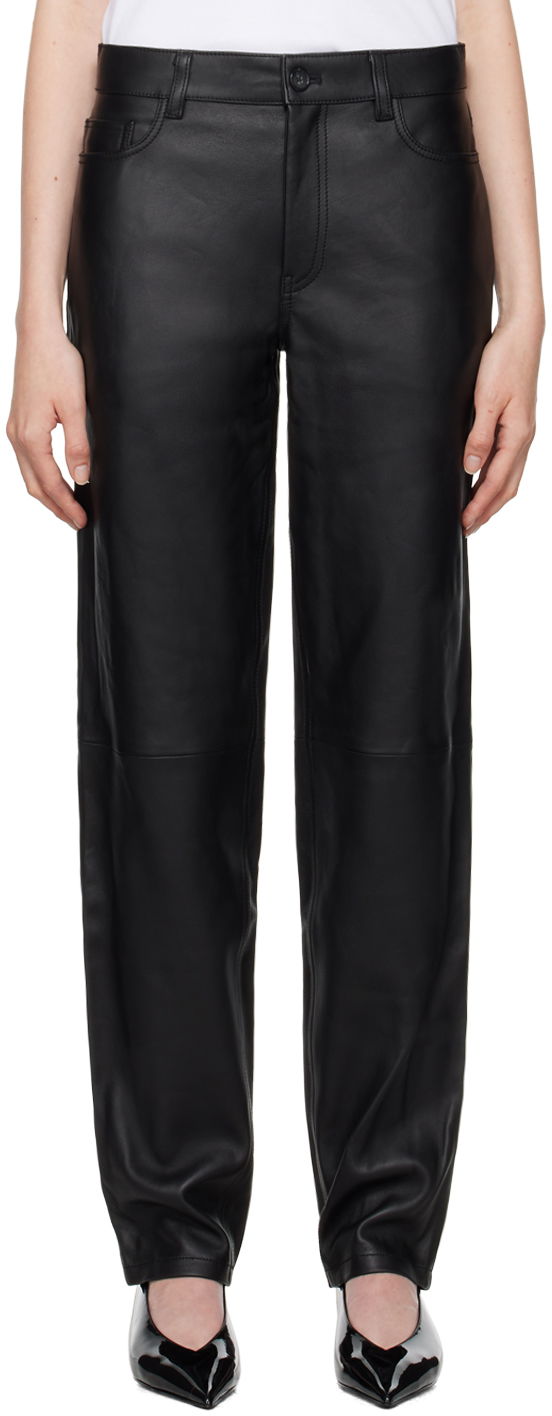 Панталони TOTEME TOTEME Five-Pocket Leather Pants Черно | 244-WRB0229-LE0083, 0