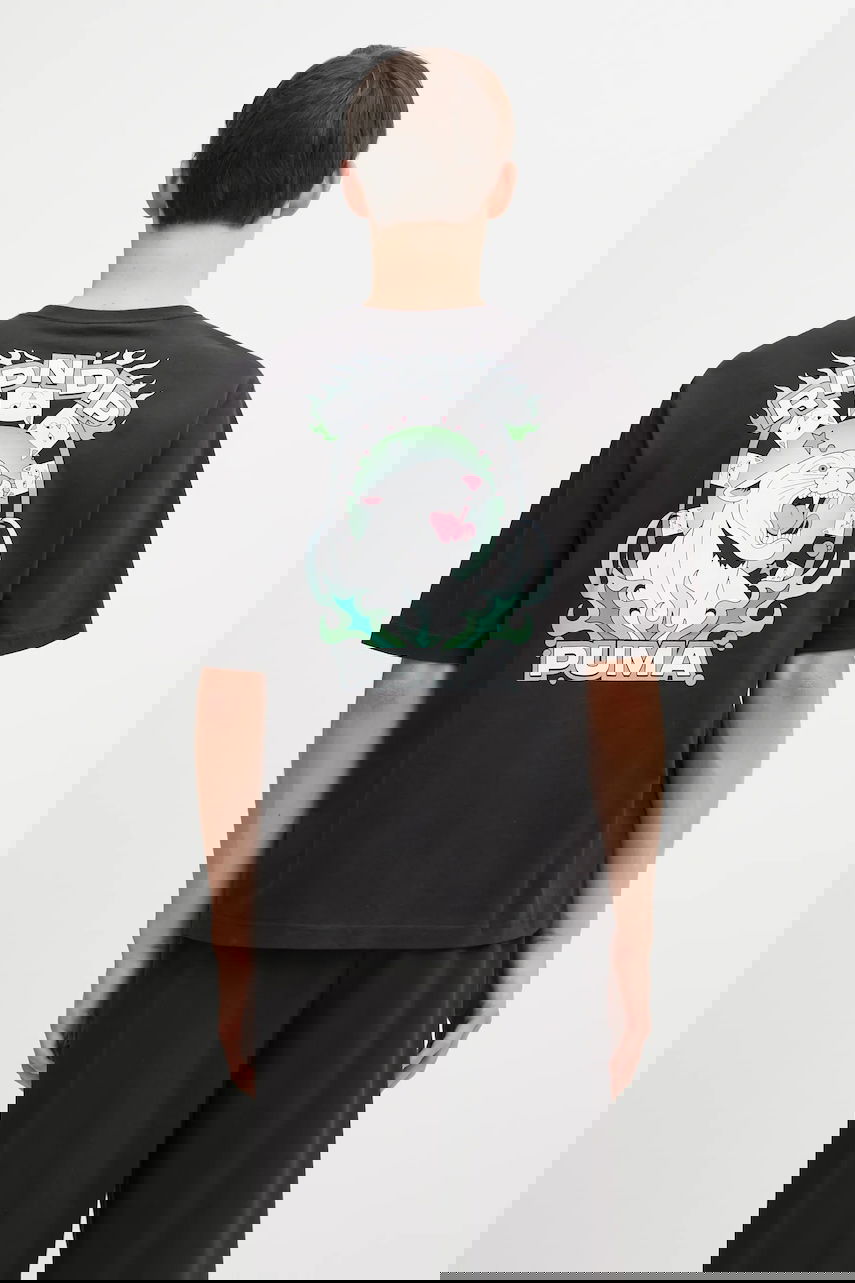 Тениска Puma Cotton T-Shirt with Graphic Back Print Puma x RIPNDIP Черно | 632413, 0