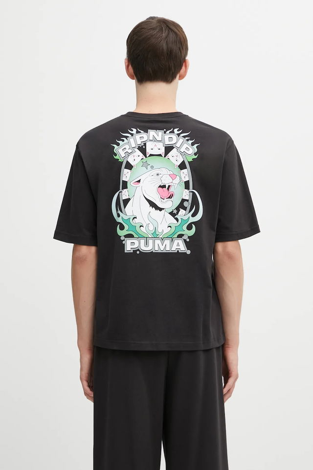 Cotton T-Shirt with Graphic Back Print Puma x RIPNDIP