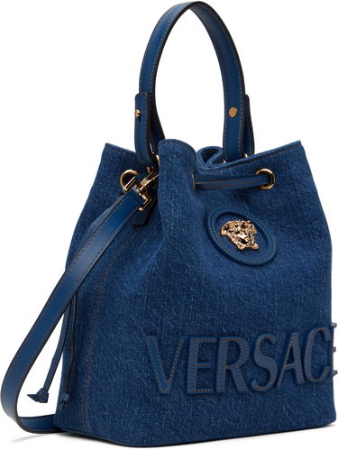 Дамска чанта Versace Versace 'La Medusa' Denim Bucket Bag Синьо | 1018297_1A04287_1UC7V, 1