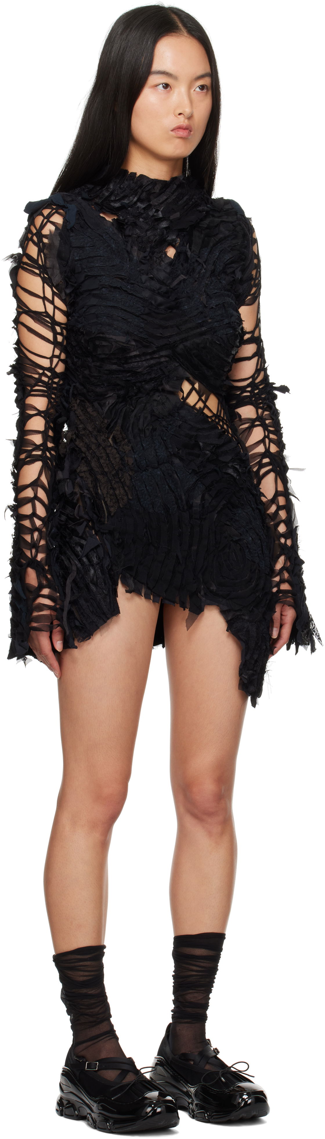 Pокля Collina Strada Collina Strada Chirp Mini Dress Черно | XX4441, 1