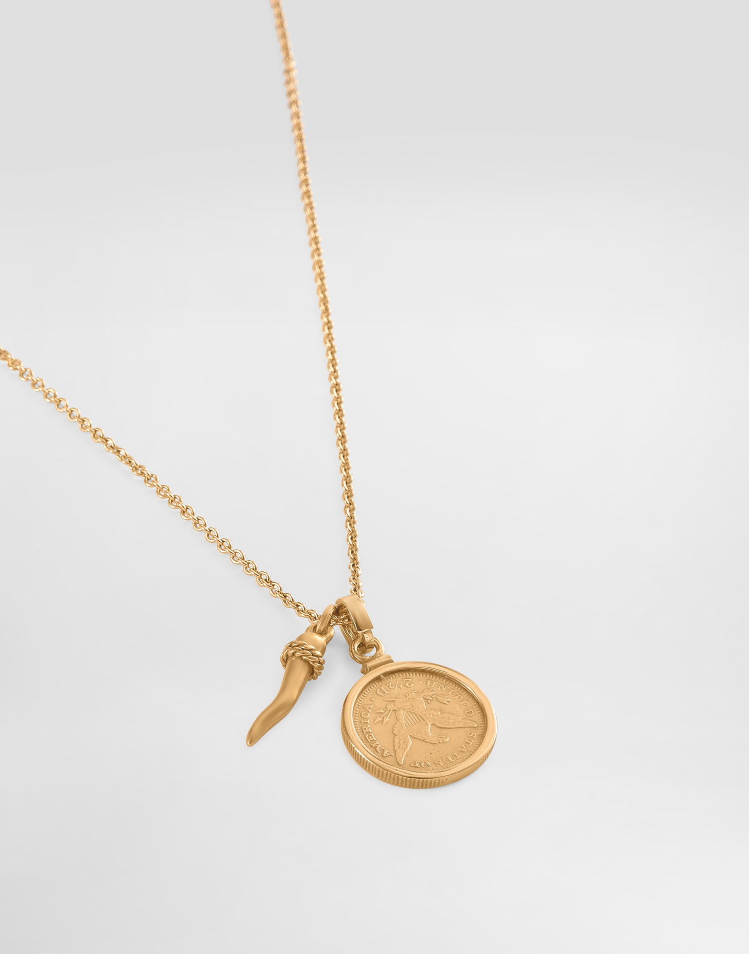 Колие Dolce & Gabbana Dolce & Gabbana Medal and Horn Pendant Necklace Металик | WNR8S2W1111ZOO00, 1