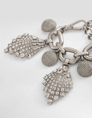 Гривна Dolce & Gabbana Dolce & Gabbana Rhinestone Maxi-Bracelet with Chain and DG Logo Металик | WBR2E5W111187655, 2