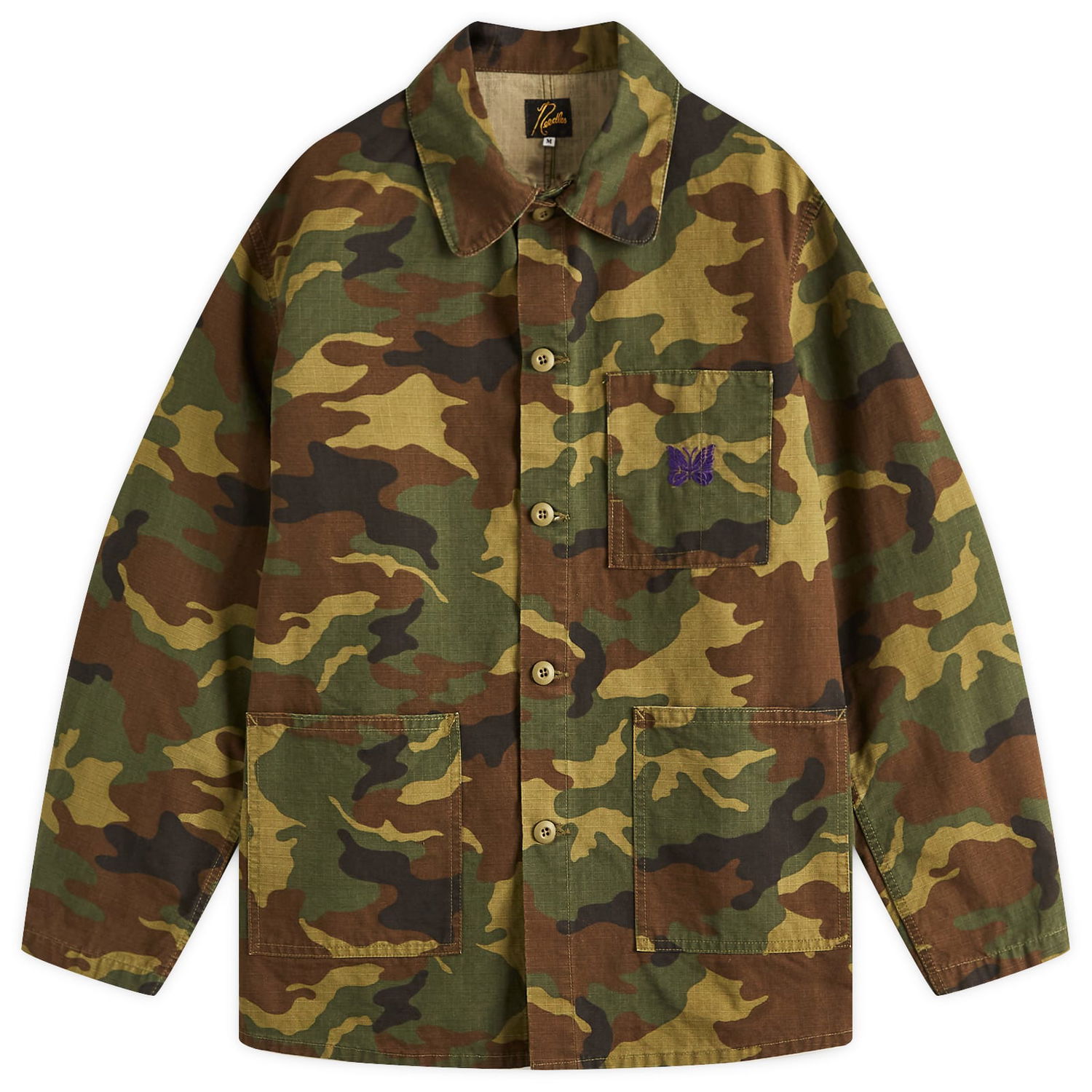 Риза Needles Needles Ripstop Camo Coverall Jacket Зелено | QV149-A, 0