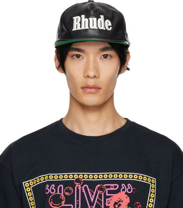 Шапка с козирка Rhude Rhude Logo Leather Cap Черно | RHPF25HA01459, 0