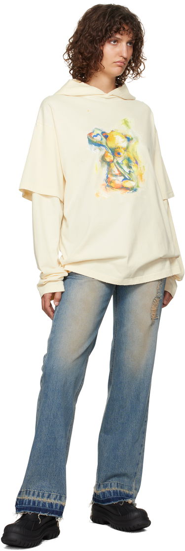 Дънки We11done We11done Distressed High-Waisted Jeans Синьо | WD-DP3-24-323-W-BL, 3