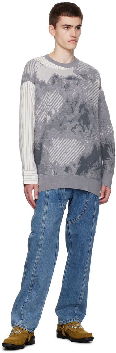 Пуловер Feng Chen Wang Feng Chen Wang Paneled Sweater Сиво | FUF16KT03G, 3