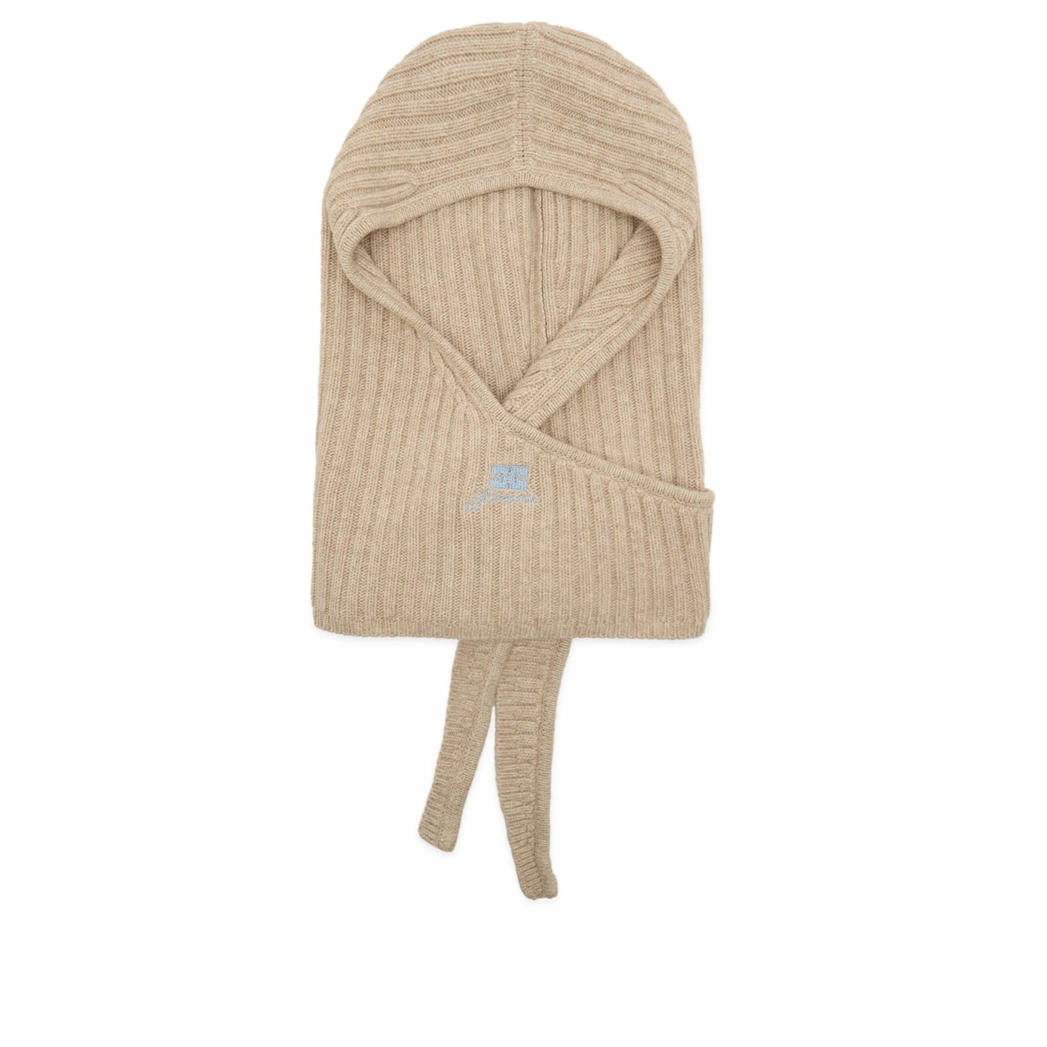 Кепки и шапки GANNI Core Future Wool Knit Balaclava Бежово | A6926-934, 1