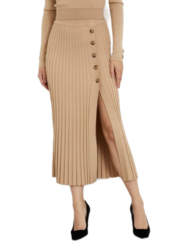 Pleated Long Sweater Skirt