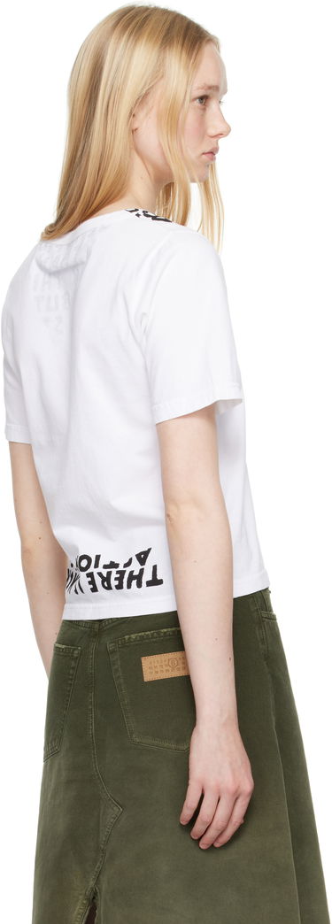 Тениска Maison Margiela MM6 Maison Margiela V-Neck SIDA Print T-Shirt Бяло | S62GD0203 M20108, 2