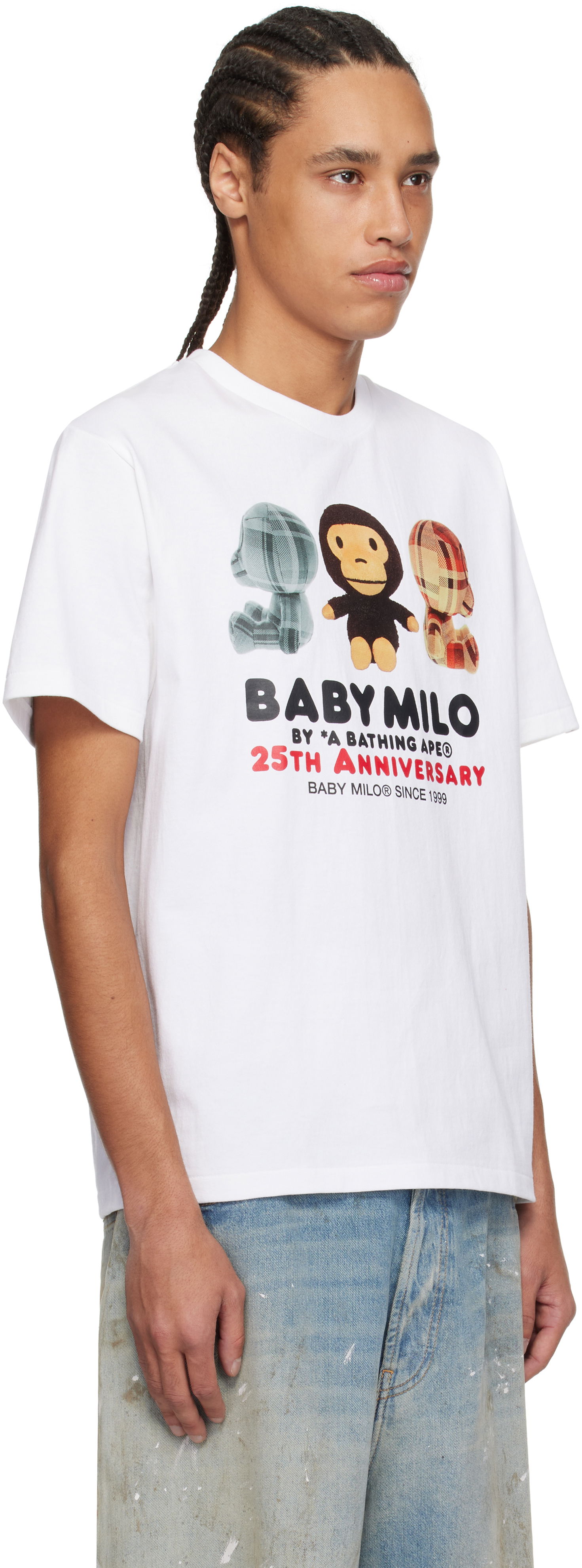 Тениска BAPE A Bathing Ape Baby Milo 25th Anniversary Plush Doll T-Shirt Бяло | 002TEK701002F, 1
