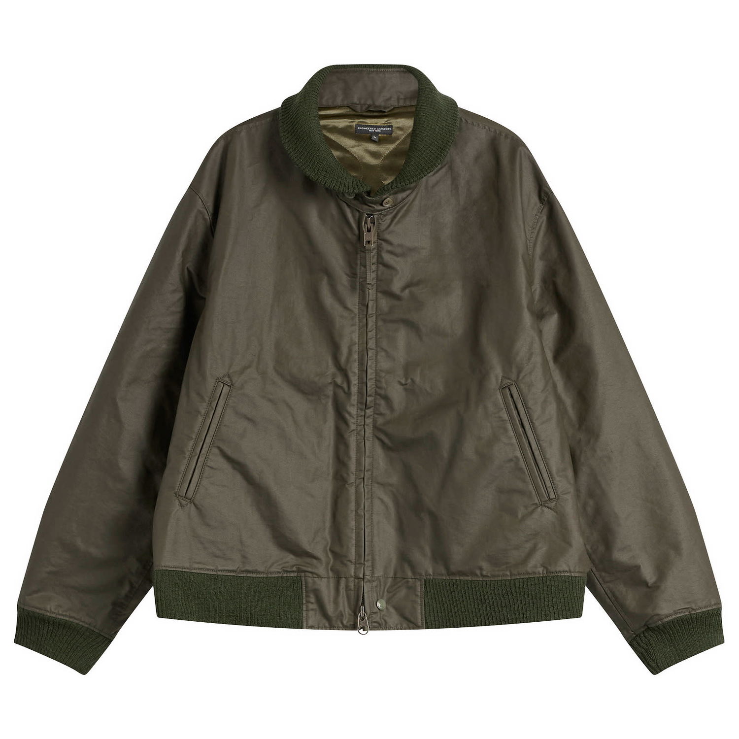 Яке бомбър Engineered Garments Engineered Garments Waxed Cotton LL Jacket Зелено | 25F1D066-BS007, 0