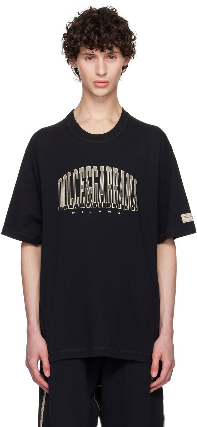 Тениска Dolce & Gabbana Dolce&Gabbana Logo Print T-Shirt Черно | G8PN9TG7NWT, 0