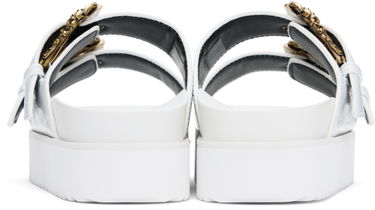 Кецове и обувки Versace Versace Jeans Couture Baroque Buckle Arizona Flat Sandals Бяло | E78VA3SM1_EZS539, 1