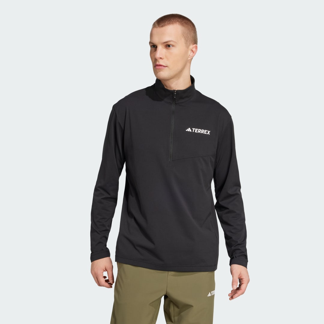 Суитчър adidas Performance Terrex Multi Climacool 1/2 Zip Long Sleeve Top Черно | JF4188, 0