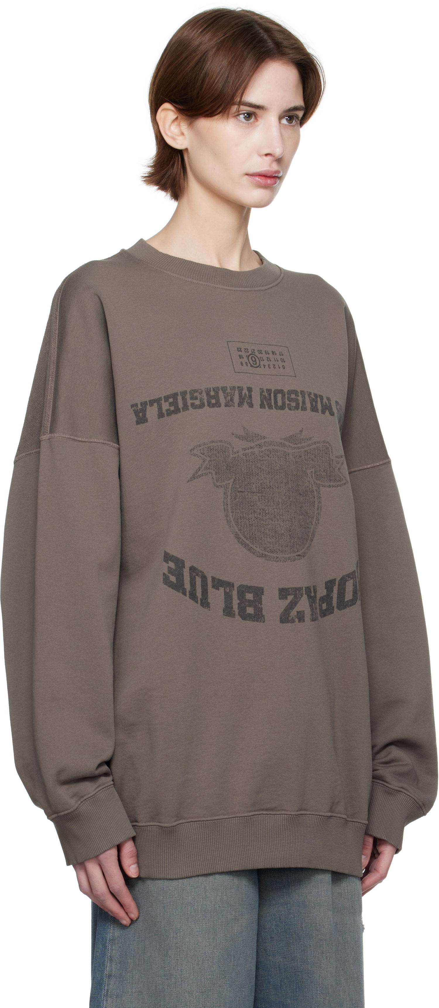Пуловер Maison Margiela MM6 Maison Margiela Printed Sweatshirt Кафяво | SH0GU0023 M25012, 1