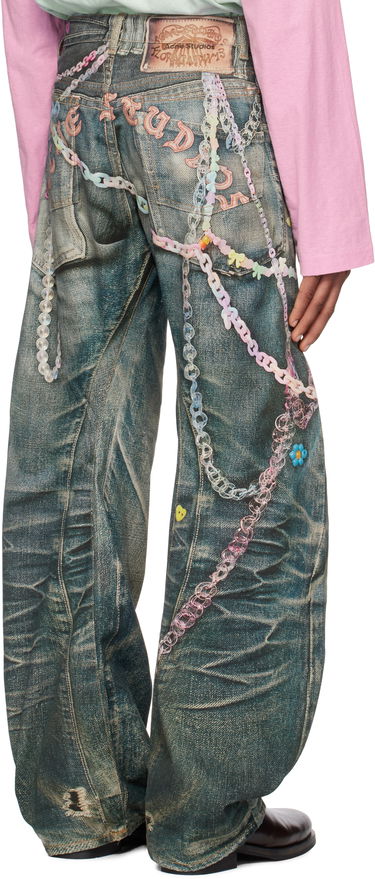 Дънки Acne Studios Acne Studios Loose Fit 2006M Embellished Jeans Синьо | BK0659-, 2