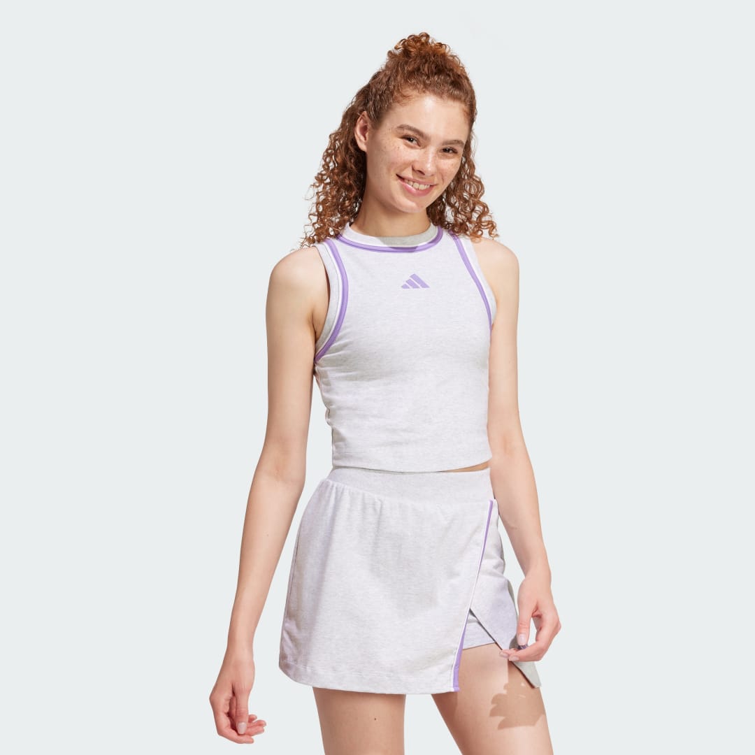 Потник adidas Performance Cropped Cotton Tank Top Сиво | JN6988, 1