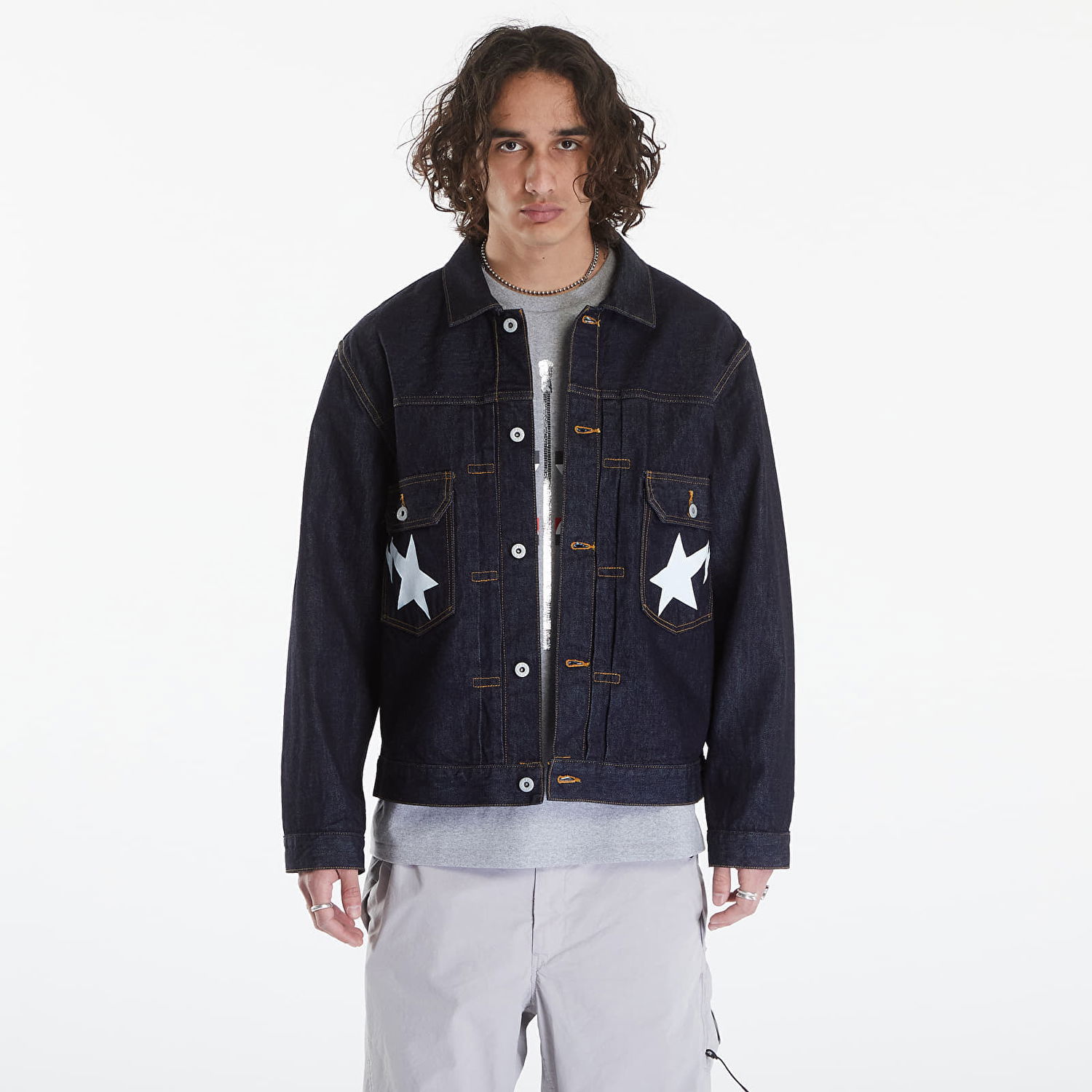 Яке BAPE A BATHING APE Sta Denim Jacket Type-02 Navy Blue Тъмно синьо | 001LJK301002M ING, 0