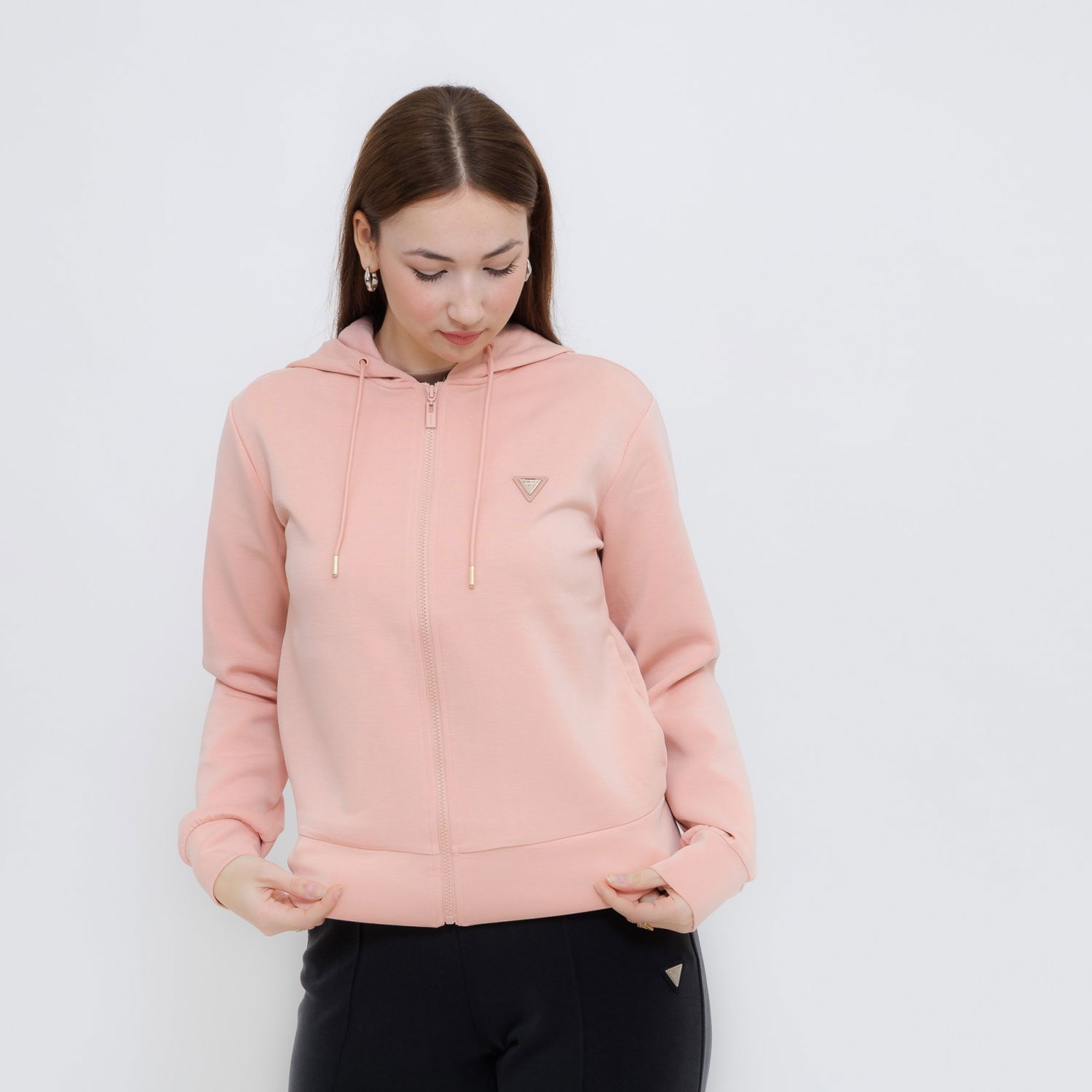 Суитчър GUESS Guess Olympe Full Zip Hoodie Розово | V4YQ06KCAY2-G6M1, 0