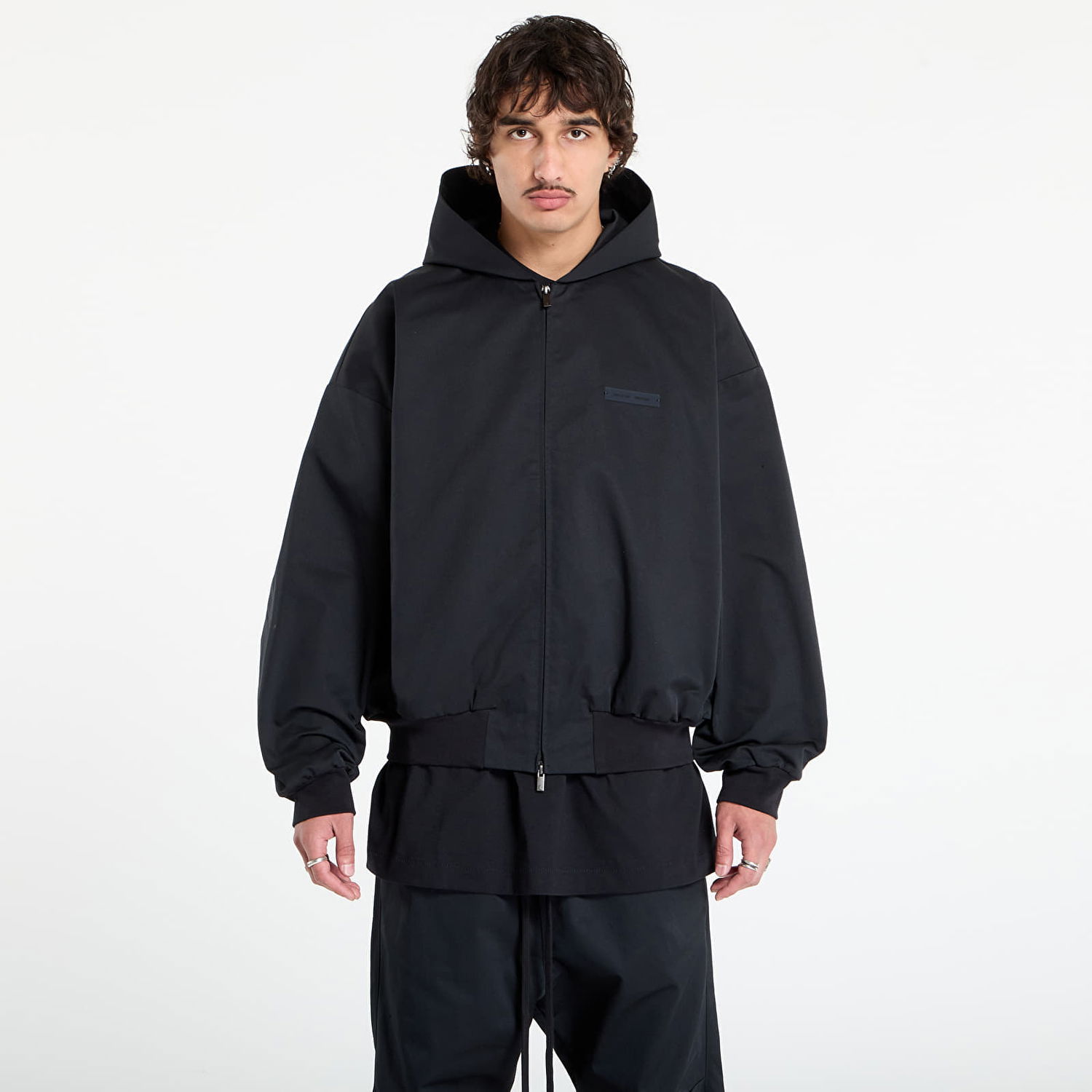 Суитчър Fear of God Fear of God Essentials Poly Cotton Twill Hoodie Черно | 202SP258020F-861, 0